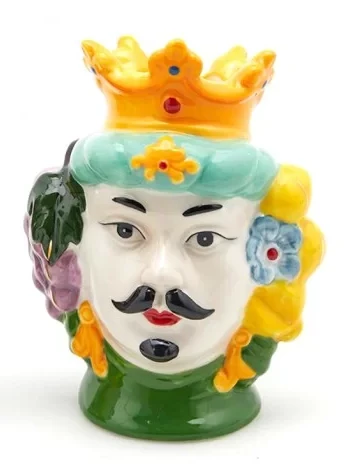 Oldenhof Siciliaans Hoofd Man S ø 10 Cm X 14 Cm Aardewerk Groen 3 Oldenhof Siciliaans Hoofd Man S ø 10 Cm X 14 Cm Aardewerk Groen