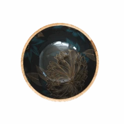 By Room Schaal Rond ø 25 Cm Mangohout Chrysanthemum Gold