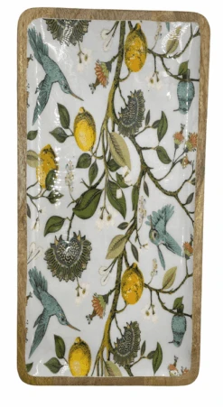 By Room Dienblad 38 X 20 Cm Mangohout Lemon Bird