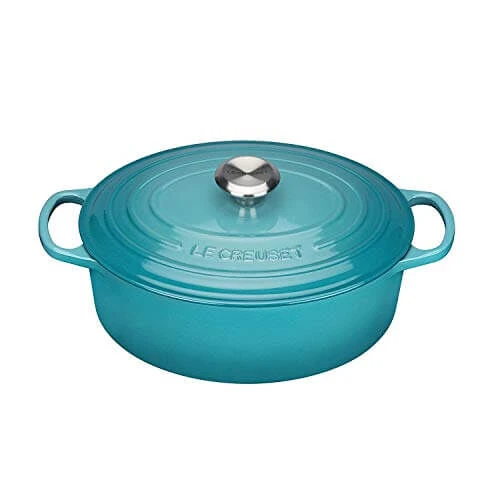 Le Creuset Signature Braadpan Ovaal 6,3 Liter ø 31 Cm Gietijzer Caribbean Blue 3 Le Creuset Signature Braadpan Ovaal 6,3 Liter ø 31 Cm Gietijzer Caribbean Blue