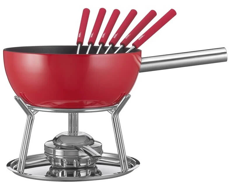 Spring Alu Induction Kaasfondueset ø 23 Cm 6-persoons Rood 3 Spring Alu Induction Kaasfondueset ø 23 Cm 6-persoons Rood