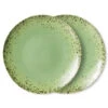 HK Living 70's ACE7078 Kiwi Dinerbord ø 29 Cm Aardewerk 2 Stuks