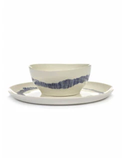 Serax Feast By Ottolenghi Kom S ø 15 Cm H 7 Cm Aardewerk White + Swirl-Stripes Blue -Thuiskeuken b8921009bs5