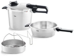 Fissler Vitavit Premium Snelkookpan Met Inzet 2,5 + 6 Liter ø 18 + 22 Cm Rvs