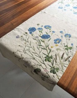 Oldenhof Flax Tafelloper 46 X 136 Cm Linnen -Thuiskeuken flax flowers linen country table runner linoroom 6