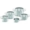 Fissler Original Profi Collection Pannenset Met Steelpan En Glasdeksels 5-delig -Thuiskeuken kueche haushalt kochen braten fissler kochgeschirr set original profi collection 5 tlg oxid 5