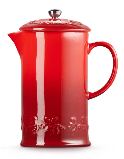 Le Creuset Holly Collectie Cafetière 800 Ml Aardewerk Kersrood 3 Le Creuset Holly Collectie Cafetière 800 Ml Aardewerk Kersrood