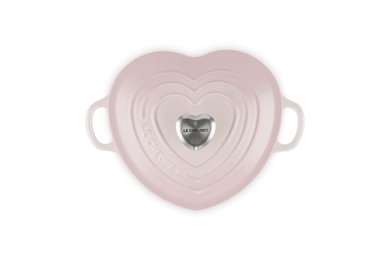 Le Creuset Braadpan Hartvormig Met Rvs Knop 2 Liter Gietijzer Shell Pink 4 Le Creuset Braadpan Hartvormig Met Rvs Knop 2 Liter Gietijzer Shell Pink - Image 2
