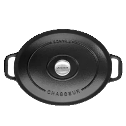 Chasseur Braadpan Ovaal 6 Liter ø 31 Cm Gietijzer Mat Zwart -Thuiskeuken oval casserole black01 1