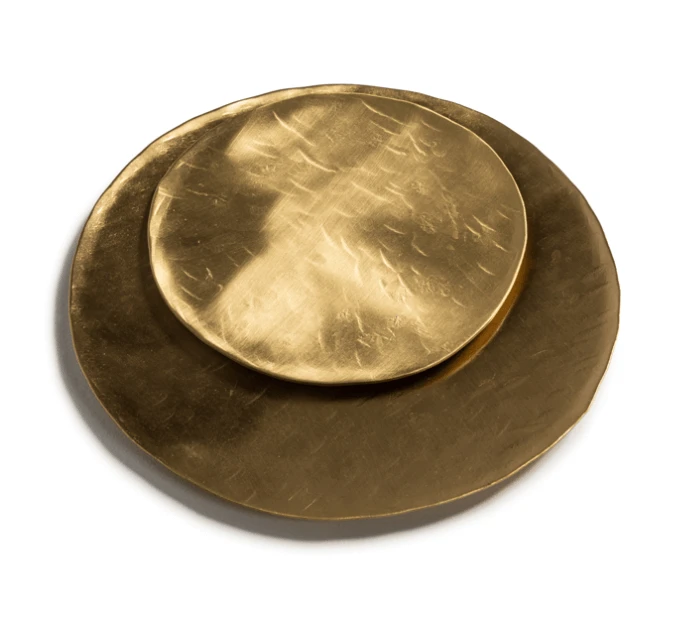 Oldenhof Hammered Brass Kaarsenplateau ø 15 Cm Goudkleurig 3 Oldenhof Hammered Brass Kaarsenplateau ø 15 Cm Goudkleurig