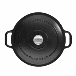Chasseur Braadpan 4 Liter ø 24 Cm Gietijzer Mat Zwart -Thuiskeuken round casserole black01