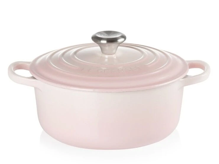 Le Creuset Signature Braadpan 4,2 Liter ø 24 Cm Gietijzer Shell Pink 4 Le Creuset Signature Braadpan 4,2 Liter ø 24 Cm Gietijzer Shell Pink - Afbeelding 2