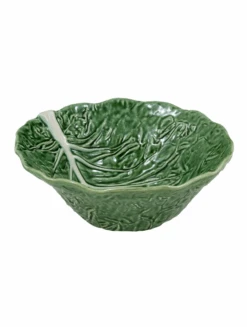 Bordallo Koolblad Diepe Saladeschaal ø 29 Cm Aardewerk Groen