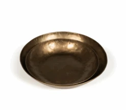 Oldenhof Schaal Rond ø 42 X 5 Cm Geslagen Metaal Messing