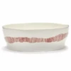 Serax Feast By Ottolenghi Saladekom ø 28,5 Cm H 9,5 Cm Aardewerk White + Swirl-Stripes Red -Thuiskeuken serax feast by ottolenghi saladekom 28 5 cm h 9 5 cm aardewerk white swirl stripes red