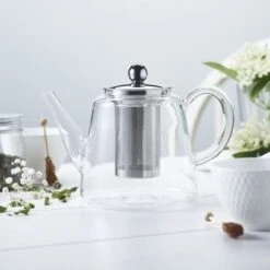 Cristel Jasmin Theepot 1,2 Liter Rvs/glas -Thuiskeuken theiere jasmin en verre 1 2 l th120vj theieres par cristel