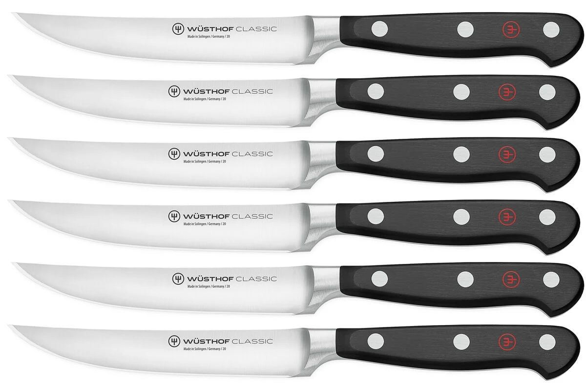 Wüsthof Classic Steakmessenset Messenstaal 6 Stuks 3 Wüsthof Classic Steakmessenset Messenstaal 6 Stuks